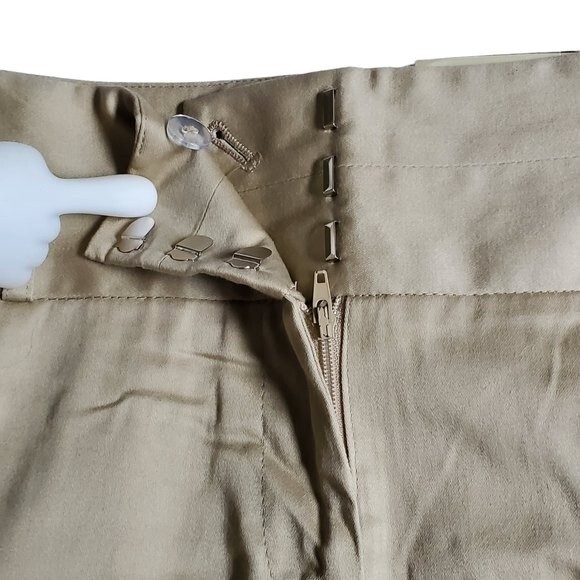 Cato Tan Solid Capri Pants with Belt Loops and Faux Pockets Sz 8 - Picture 7 of 15